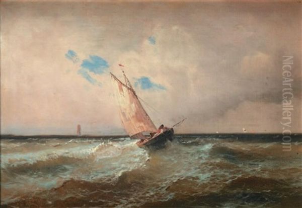 Barque De Peche Sous Le Vent Dans La Houle - view 1