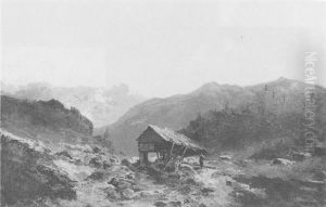 Paysage De Montagne Anime by Alfred Godchaux