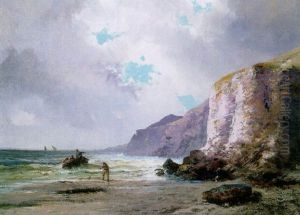Fishermen On The Normandy Coast by Alfred Godchaux