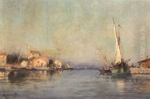 A Mediterranean Harbour Scene A Mediterranean Harbour Scene