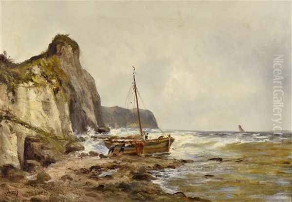 Pecheurs Et Leur Bateau Sur La Greve - view 1