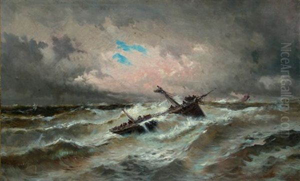 Navire En Perdition Dans La Tempete - view 1
