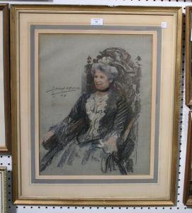 Three-quarter Length Portrait Of An Edwardian Lady Seated by John Henry Frederick Bacon