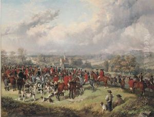 First Meet Of The Cotswold Hounds On The London Road, 1858 by George Bouverie Goddard