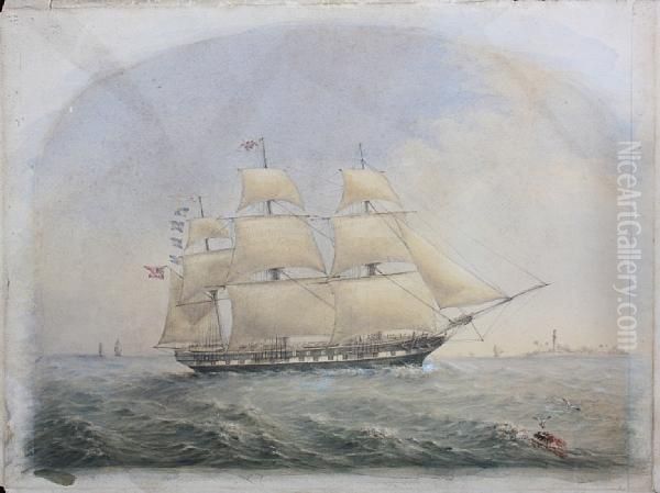 An East Indiaman, In A Stiff Breeze Off Acoast - view 1