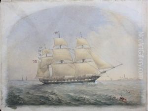 An East Indiaman, In A Stiff Breeze Off Acoast by Mary Bacon Jones