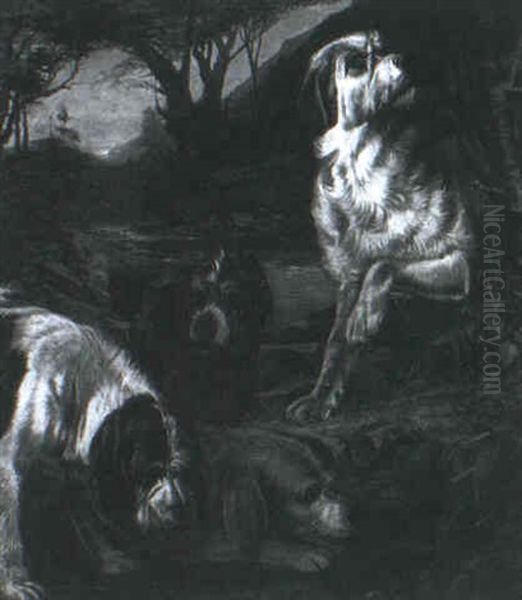 Otter Hounds By A River - view 1