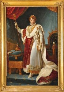 Portrait De L'empereur Napoleon Ier En Costume De Sacre (studio Of Baron Francois Gerard) by Marie Elenore Godefroy