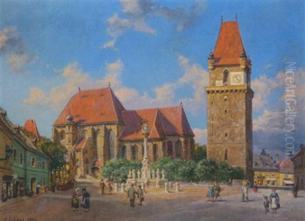 Perchtoldsdorf, Pfarrkirche Und Wehrturm - view 1