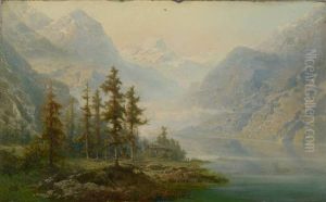 Paysage Suisse De L"oberland Bernois by Jean Julien Godenne
