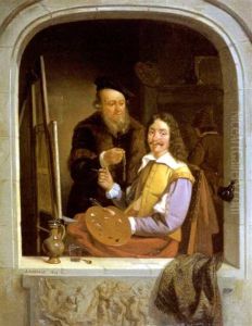 Frans Van Mieris De Oude In Zijn Atelier by Jacobus Ludovicus Godinau