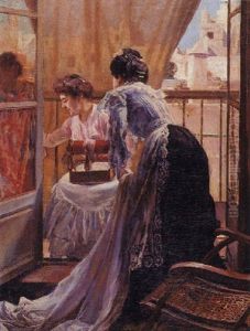 Afternoon Sewing by Federico Godoy y Castro