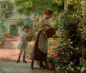 Regando Las Flores by Federico Godoy y Castro