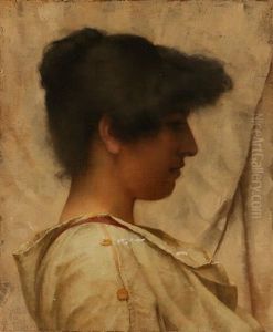 A Head And Shoulders Profile Portrait Of A Young Woman Wearing A White Tunic Style Blouse A Head And Shoulders Profile Portrait Of A Young Woman Wearing A White Tunic Style Blouse