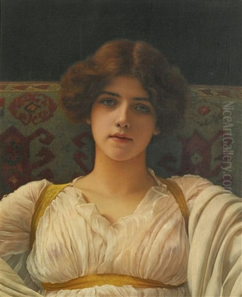 Study Of A Head In Drapery, Miss Ethel Warwick - view 1