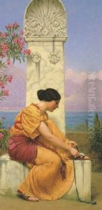 The Loosened Lace by John William Godward