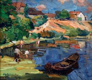 Au Bord Du Lac, Paysage Anime Au Bord Du Lac, Paysage Anime