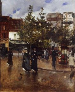 Deux Elegantes, Place Clichy by Norbert Goeneutte