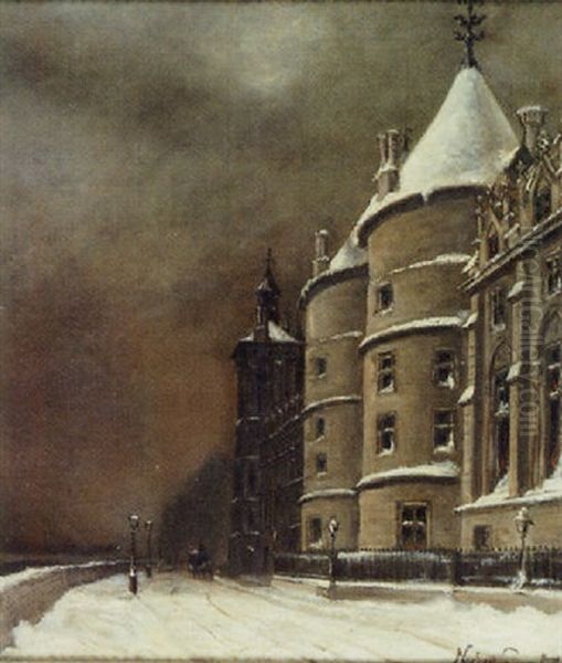 Paris, La Conciergerie Sous La Neige - view 1