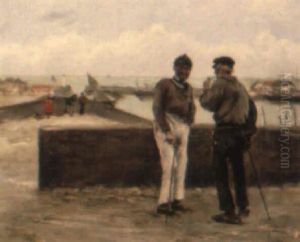 Fishermen At Treport by Norbert Goeneutte