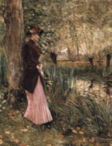 Nathalie Goeneutte, The Artist's Sister On A River Bank by Norbert Goeneutte