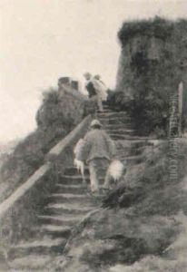 Le Retour Des Pecheurs A St. Jacut De La Mer by Norbert Goeneutte