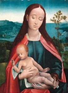 The Virgin And Child In A Landscape by Hugo Van Der Goes