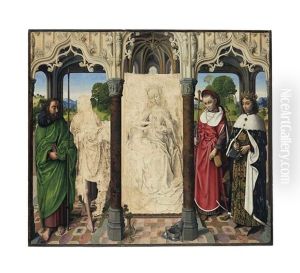 The Virgin And Child With Saints Thomas, John The Baptist, Jerome And Louis by Hugo Van Der Goes