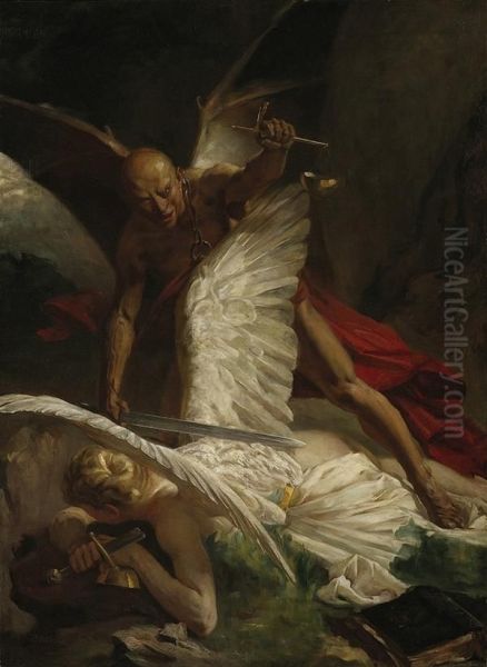 Satan Defeating Justice - view 1