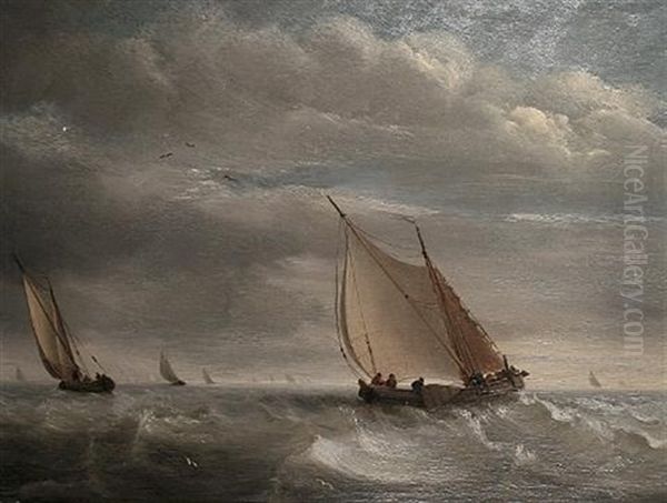 Fishing Smacks In A Breeze - view 1