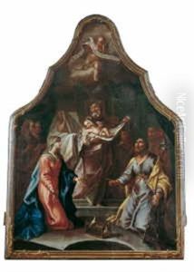 Die Darbringung Jesu Im Tempel (+ Zwei Engel Mit Dem Von Einem Schwert Durchbohrten Herz Mariens, Verso) Die Darbringung Jesu Im Tempel (+ Zwei Engel Mit Dem Von Einem Schwert Durchbohrten Herz Mariens, Verso)
