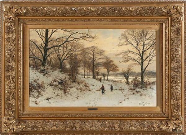 Figures In Winter Landscape - view 1