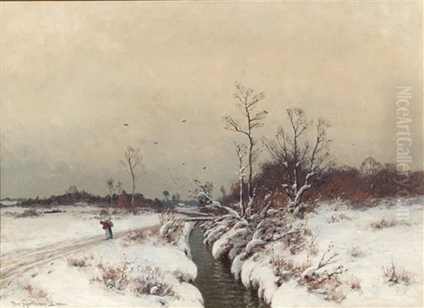 Landscape With Stream In Winter - view 1