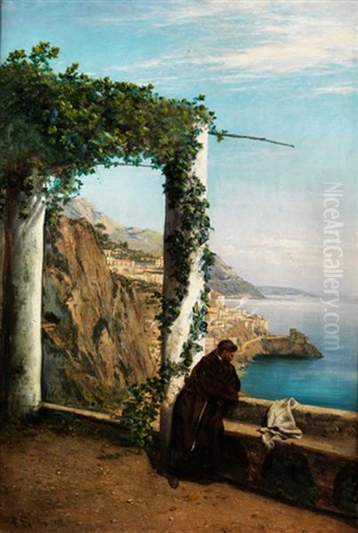 Monch An Der Kuste Von Amalfi - view 1