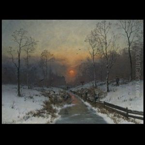 Winter River Landscape Winter River Landscape