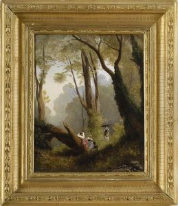 Bewaldete Landschaft Mit Reisigsammlerinnen Bewaldete Landschaft Mit Reisigsammlerinnen