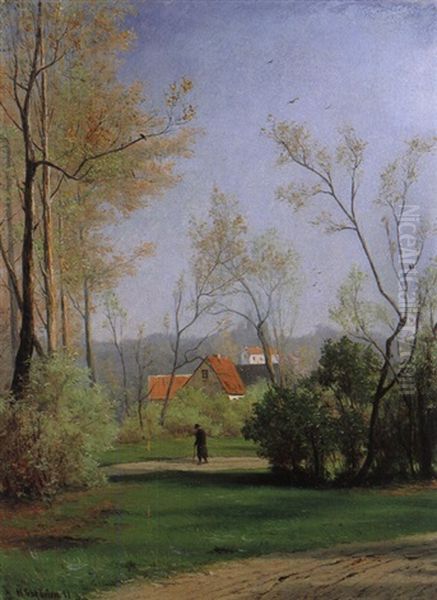 Parklandschaft Mit Spazierganger - view 1