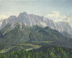 Blick Uber Das Wettersteingebirge Mit Zugspitze