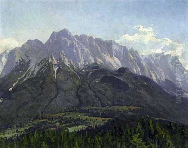 Blick Auf Das Wettersteingebirge Mit Zugspitze - view 1