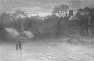 Winterabend Vor Dem Dorf Winterabend Vor Dem Dorf