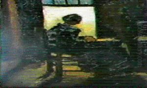 Jeune Paysanne Assise Pelant Des Pommes De Terres by Vincent Van Gogh