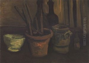 Nature Morte Aux Pinceaux Dans Un Pot A Fleurs by Vincent Van Gogh