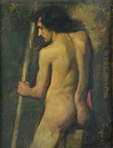 Study Of A Naked Man Holding A Staff (recto/verso)