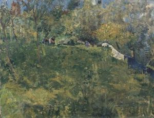 Paesaggio, Panni Al Sole by Emilio Gola