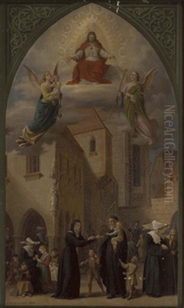 Verherrlichung Des Hl.vincenz Von Paul (1581 - 1660) Und Der Vinzentinerinnen, Die Sich Der Waisenkinder Annehmen - view 1