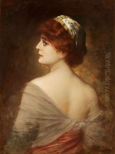 Portrait Of A Young Lady by Gustav Adolf Goldberg
