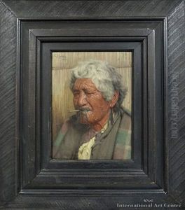 No Koora Te Cigaretti, Portrait Of Kapi Kapi by Charles Frederick Goldie