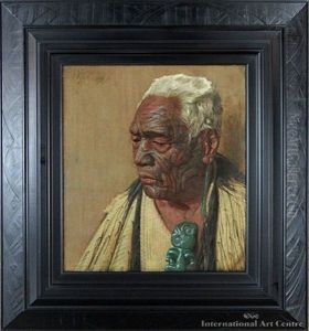 Wharekauri Tahuna - A Chieftain Of The Arawa Tribe by Charles Frederick Goldie
