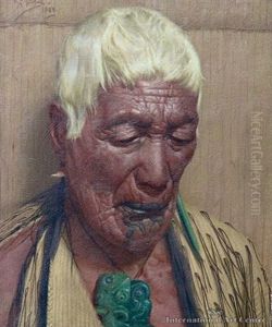 Relics Of A Bygone Age, Mere Werohia, A Chieftainess Of The Ngati Te Rori Te Rangi Hapu Of The Ngatiwhakane Tribe, Rotorua by Charles Frederick Goldie