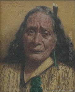 Ngaheke, A Chieftainess Of The Tutea Taoi Hapu At The Tangi. The Chief Is Dead, His Widow Mourns.